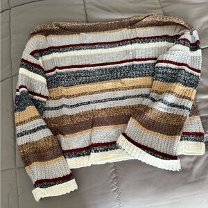 Women’s Stripe Wide Neck Sweater